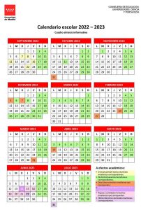 calendario-escolar-madrid-2022-2023